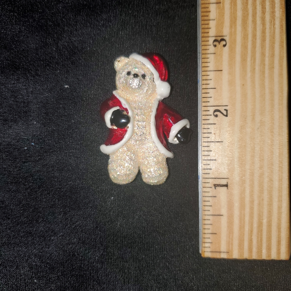 Vintage Christmas Santa Bear Brooch